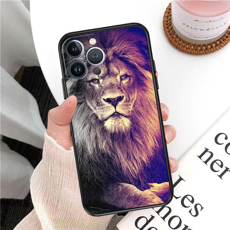 

Применимый чехол для мобильного телефона iPhone16, новый чехол для мобильного телефона с изображением льва и животного, чехол для телефона с изображением льва 15plus