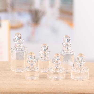 1Pcs 1:12 Dollhouse Small Glass Jar Candy Bottle Storage Tank With Lid Tiny Vial Wishing Bottle Kitchen Household Decoration Plaything
