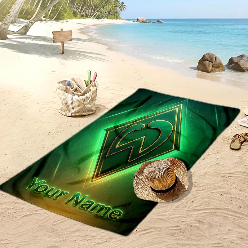 Werder Bremen FC Personalized Printed Beach Towel Soccer Logo Support Custom Name Text Absorbent Towel For Sport Travel Special Gift