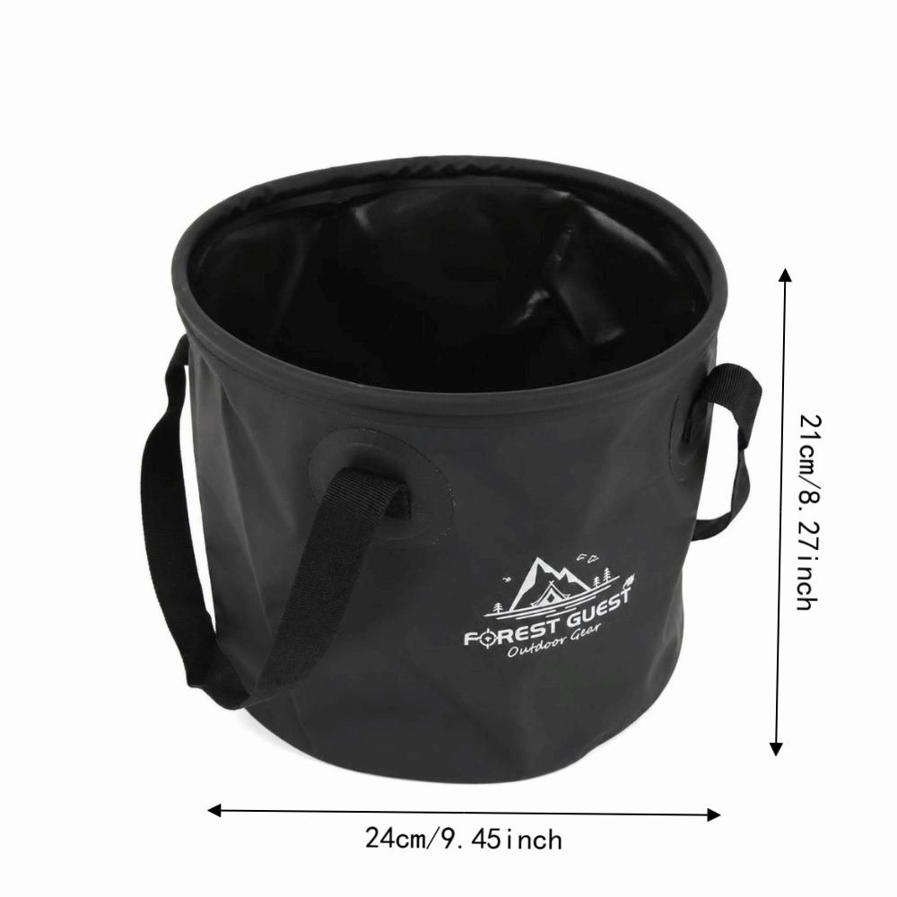 10L Capacity Collapsible Bucket PVC Mesh Fabric Portable Water Container  Camping Use