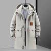 Men's Plus Size Big Tall Winter Coat Thickened Long Loose Fit Cotton Padded Jacket with Slit 4XL-12XL