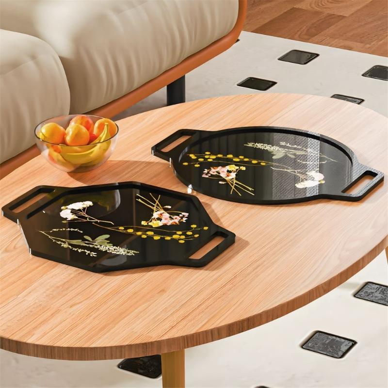 Food Grade Silicone Oval or Octagonal Handle Tray Mold Candy Serving Tray Mold for Resin Crafts and DIY Creation