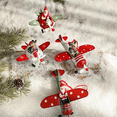 Diseño Retro Papá Noel Avión Adorno Árbol de Navidad Decoración Colgante