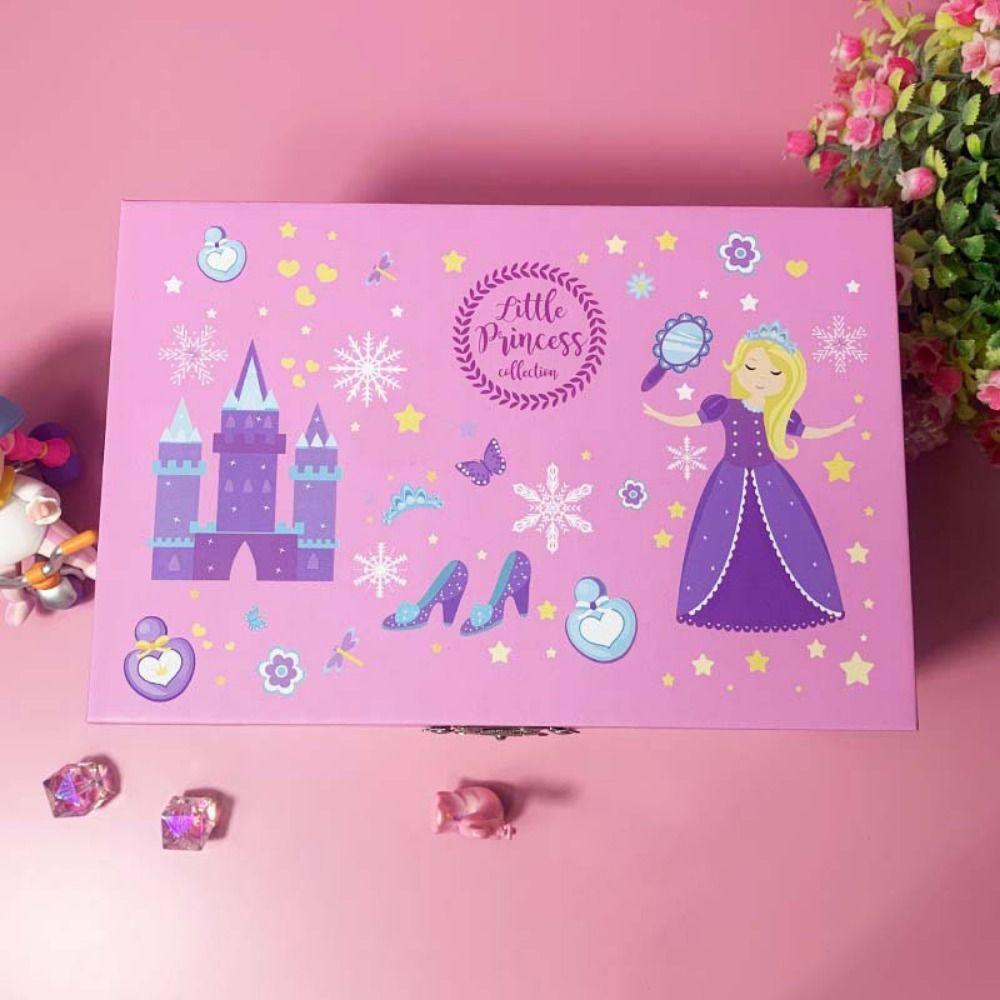Cute Princess Music Box Cartoon Jewelry Storage Box Unique Children Musical Ornaments  Necklace Box