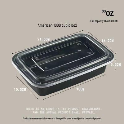 BOUSSAC Contenant Alimentaire Rectangulaire Épais Jetable avec Couvercle