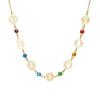 Handmade Yoga OM Pendant Necklace With Colorful Zircon Hollow Polished Lotus Charm Accessory