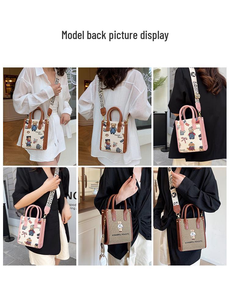 Katie Bear Damen Niedliche Handtasche im koreanischen Stil zum Umhängen - Kleine & Trendige Einzel-Schultertasche