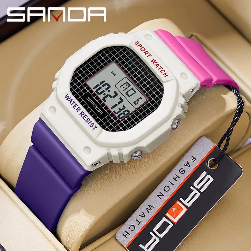 SANDA Boys Girls Digital Watch Women's LED Sports Watch For Women Wrist Watch Ladies' Waterproof Electronic Clock Children Gift