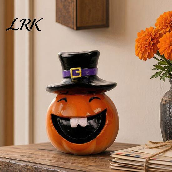 Unique Halloween Gift Ideas Pumpkin Statue, Resin Spooky Face Figurine for Durable Art Indoor Tabletop, Tiered Tray, Party, Home Decor Party