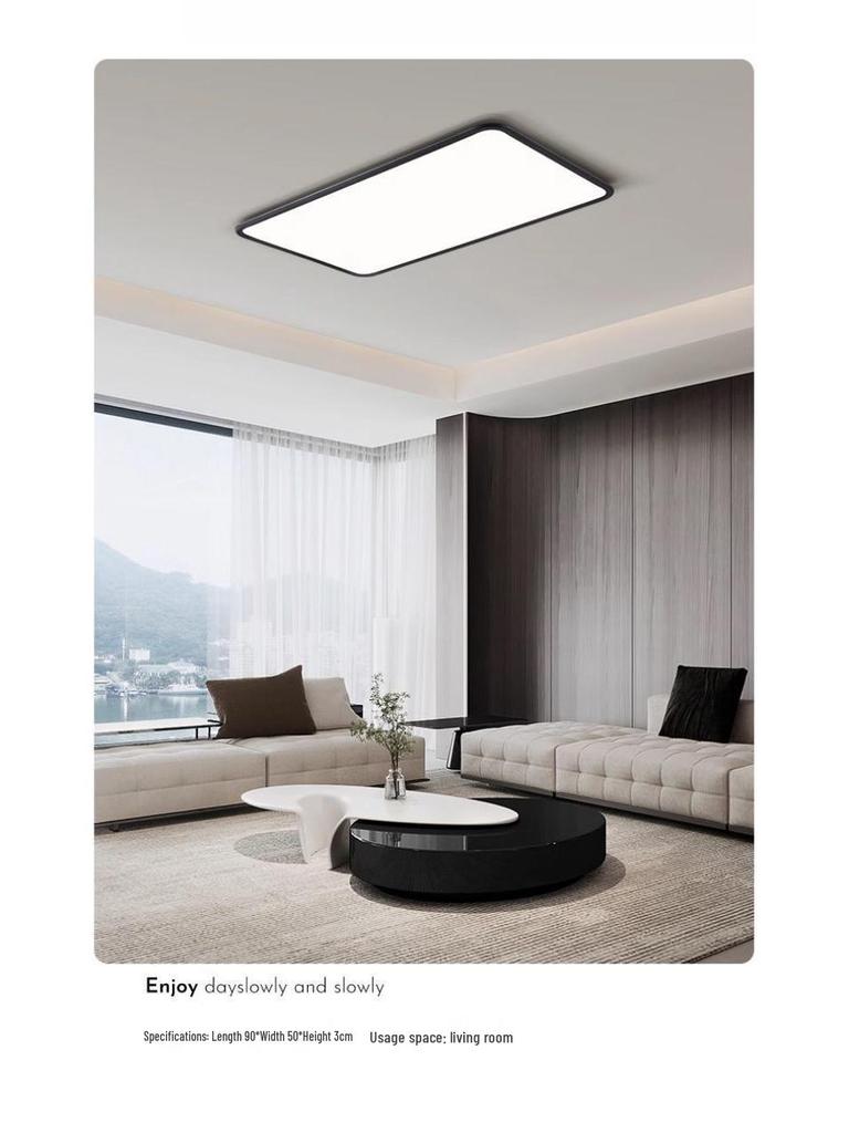 Ultra-Thin Minimalist High-Brightness Modern Ceiling Light Set with Anti-Blue Light for Bedroom and Guest Room
