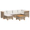 VidaXL Garden Lounge Set with Cushions 7 Pcs Beige Braided Resin 3261922