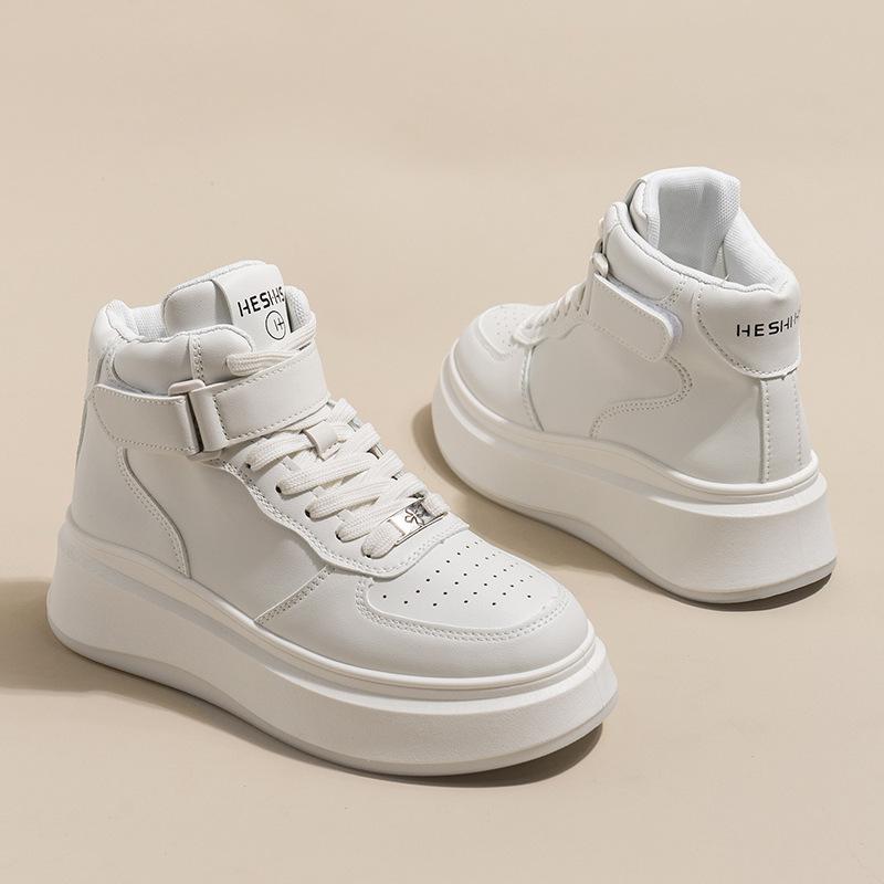 

Маленькие белые кроссовки на толстой подошве с высоким верхом женские новые весенне-осенние универсальные повседневные спортивные кроссовки модные студенческие кеды 40 белый