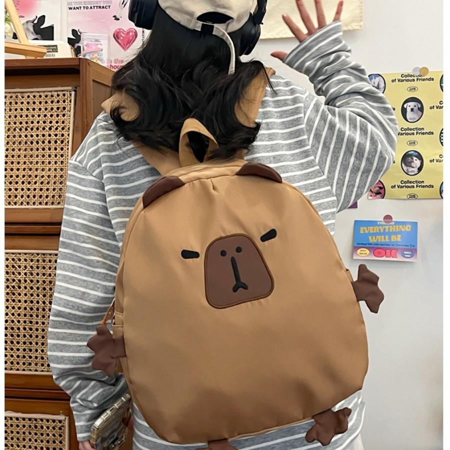 Kawaii Capybara School Bag Laptop Backpack Capibara Children'S Backpack Travel Casual Book Bags Large Capacity Storage Bag
