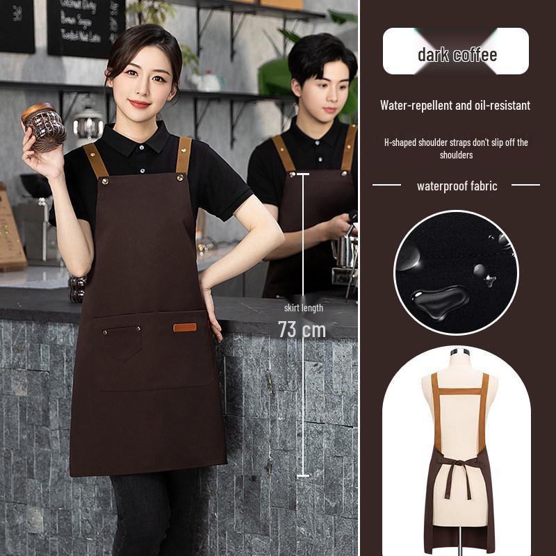 Waterproof Oil-proof Restaurant Waist Apron with Logo Print for Catering