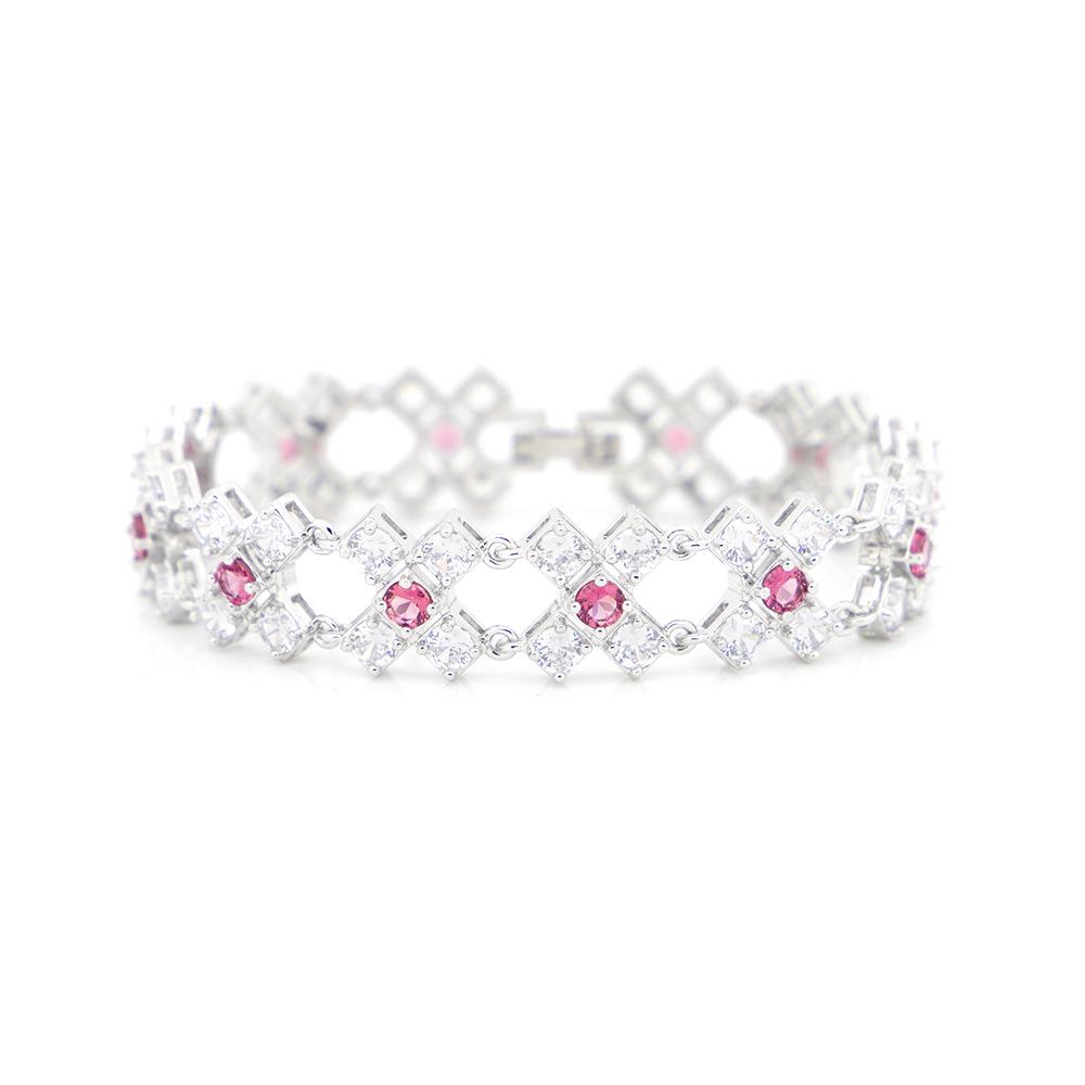 Oma Smaragd Armband Zirkon Luxus Geometrisch Mode Damen Handgefertigt white
