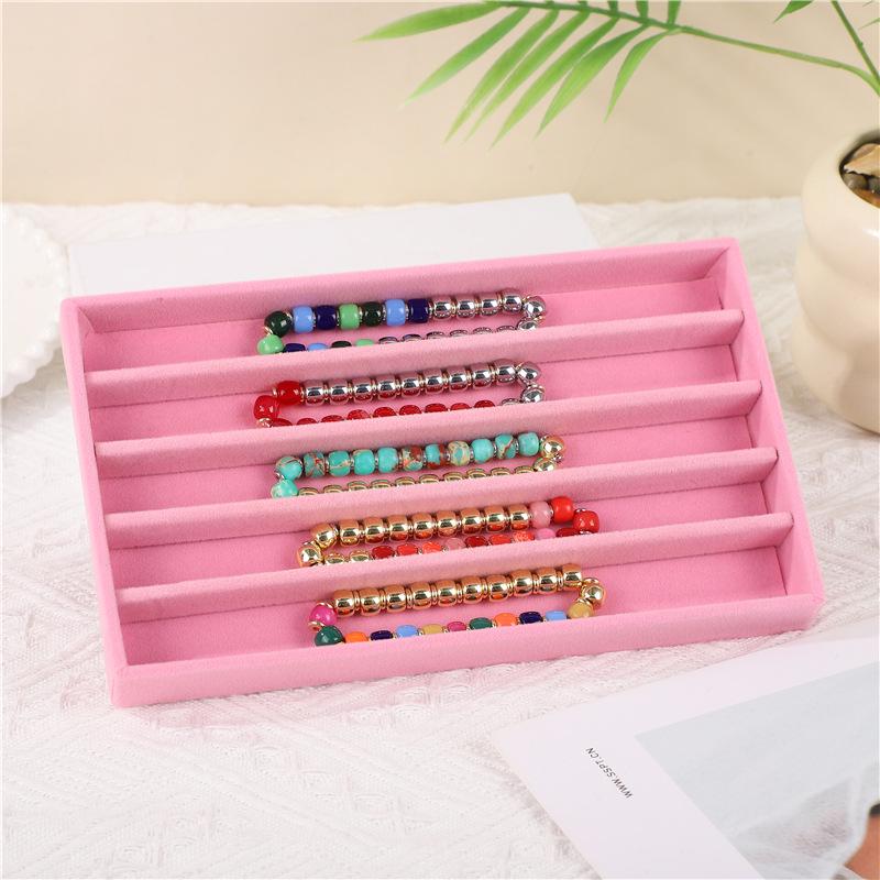 Velvet Jewelry Box – Ring and Earring Tray with Bracelet Compartment