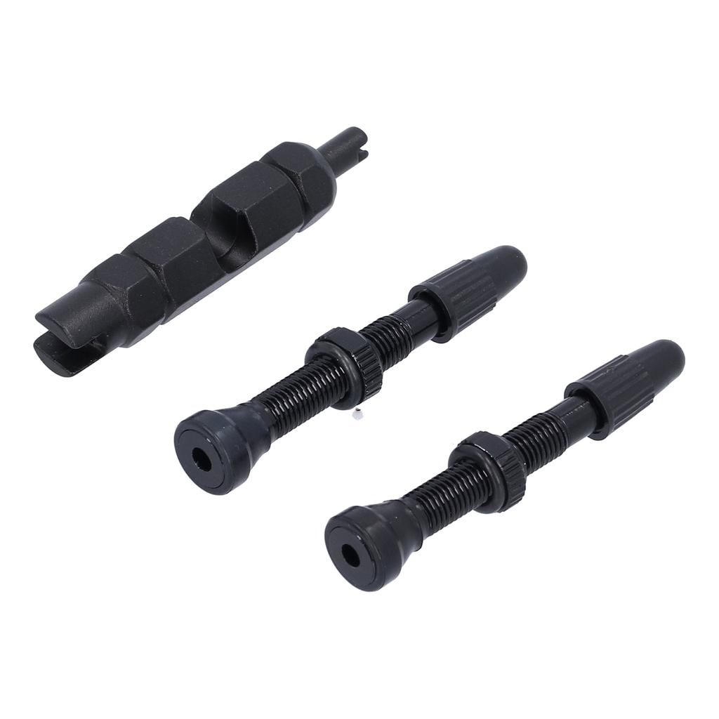 1.6in Tubeless Valve Stem French Type Aluminum Alloy Accessories for Road Bicycles Mountain BikesBlack