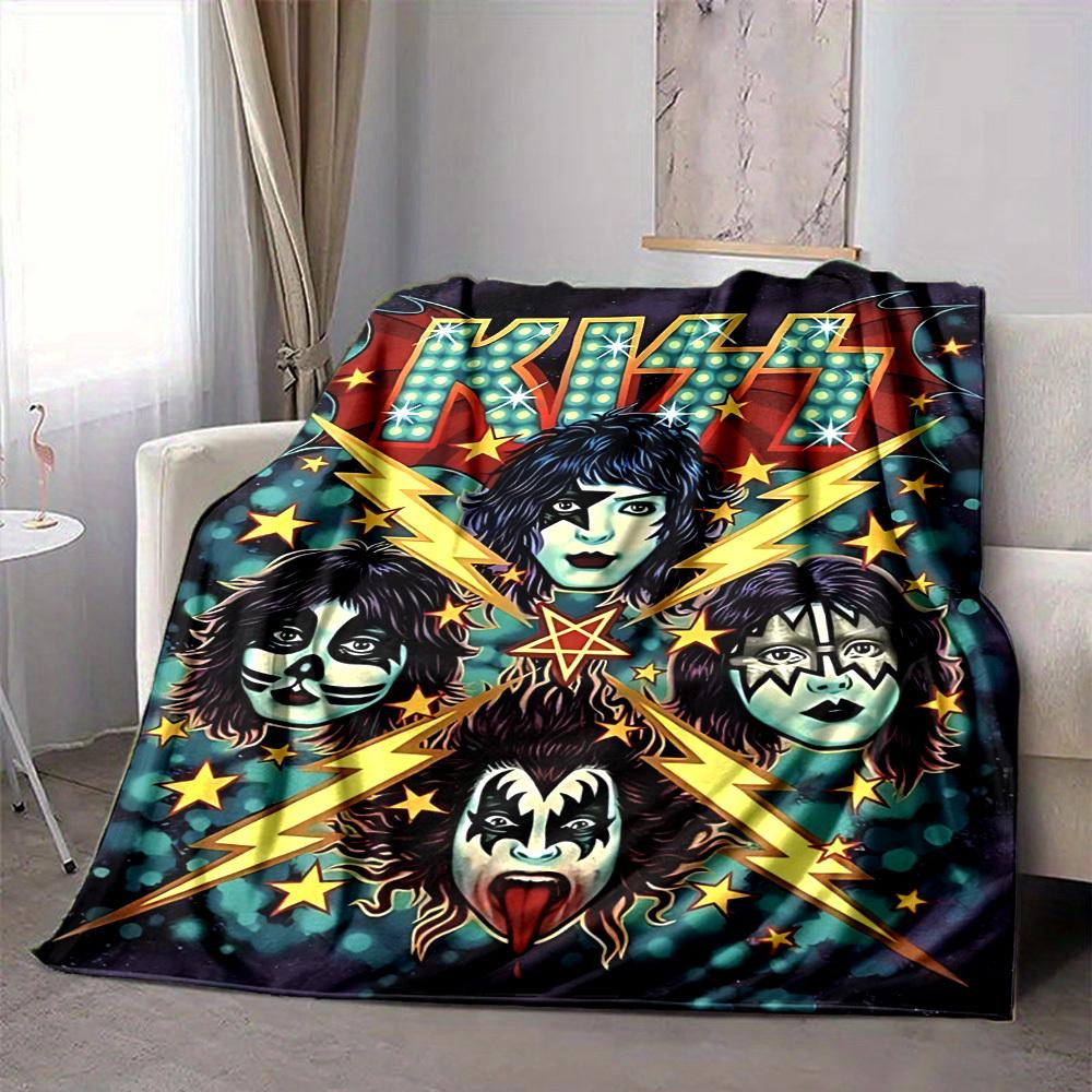1PC KISS Band Blanket, Throw For Sofa, Bed, Travel, Camping, Livingroom,