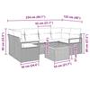 7 Piece Grey Garden Sofa Set with Cushions