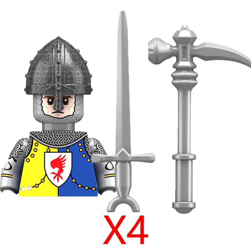 Military Building Blocks Medieval Solider Figures Knights of Jerusalem Crusades The War of Roses Legion War-horse Weapons Shield