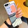 Mountains and Rivers Scencery Case For Samsung Galaxy Z FlIP 7 FE 6 5 Plating PC+PU Leather Hybrid Folding Cover For Samsung Z Flip7 Flip6 Flip5
