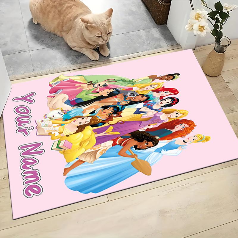 Custom Name Princesses Together Carpet Rug Customizable Soft Washable Anti-Slip Home Living Room Sofa Mats Personalized Rug. 090991