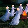 Enchanting Halloween Colorful Glowing Three Handheld Witches White Witch Ghost Decoration