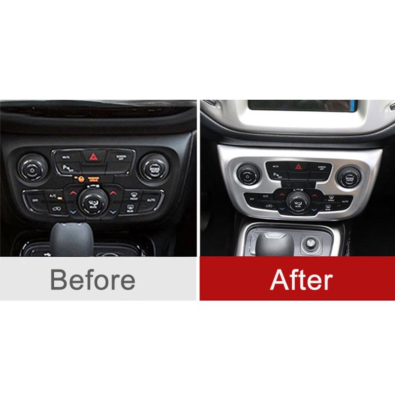 For Jeep Compass 2017 2018 2019 2020 ABS Chrome Interior Accessories Car Styling Air Conditioning Adjustment Switch Cover Trim