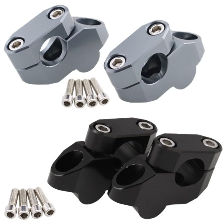 

Titanium Grey Backup Handlebar Riser Position Mount Bracket Clamp Universal for Honda Suzuki Yamaha (TITAN GRAY)