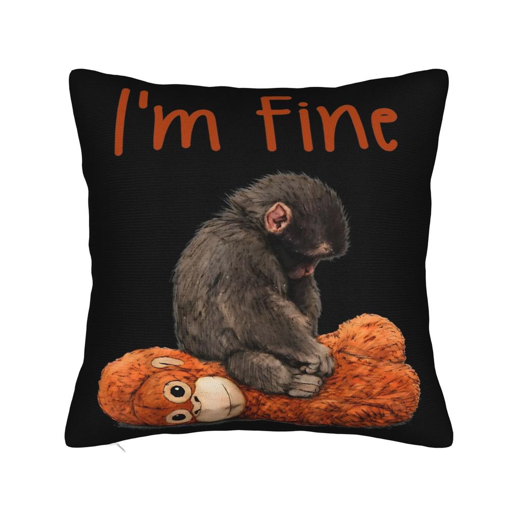 Baby Monkey Punch Pillowcase Soft Fabric Cushion Cover Decorations Pillow Case Cover Home Square 18''