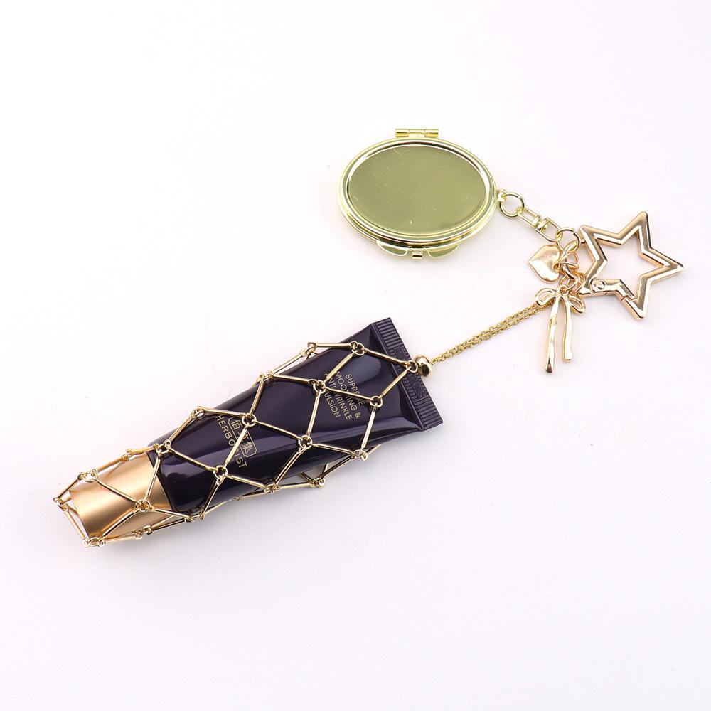 Original Metal Mesh Crossbody Bag Charm & Lipstick Keychain Pendant