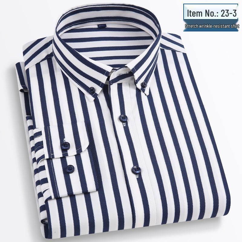 Men's Striped Non-Iron Long Sleeve Shirt—Spring/Summer Collection