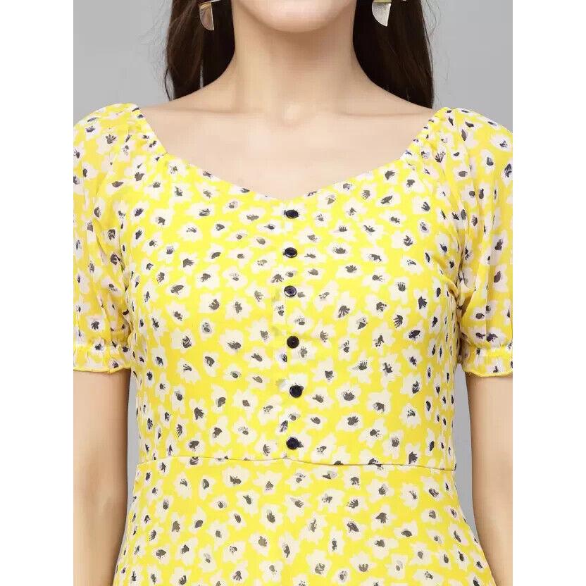 Women Fit and Flare Printed Georgette Maxi Dress with Polyester Lining Dress VF-1809