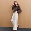 Sancai 2025 Winter High-Waist Wide-Leg Pants