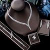 3A Zircon Jewelry Set Micro-studded Diamond Necklace Earrings 4-piece Wedding Banquet Bridal Necklace