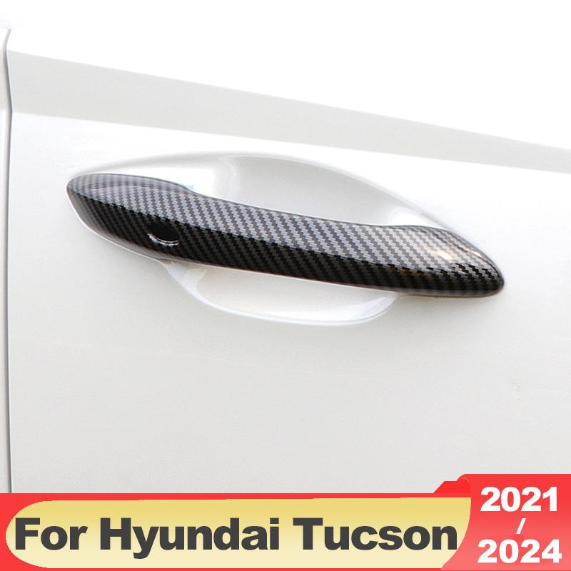 „Hyundai Tucson NX4 2022 2023 2024 Hybrid N Line ABS Carbon Carbon“ automobilio durų rankenos dubenėlio dangtelio dekoravimo lipdukų priedai