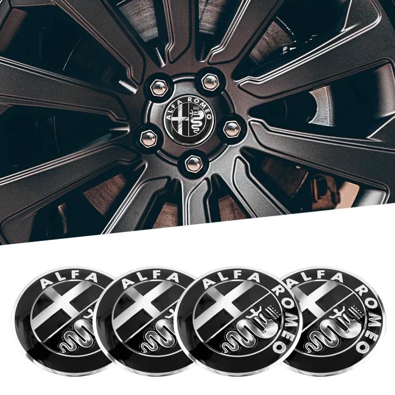Pentru Alfa Romeo 60mm/65mm Jantă Roată Mașină Capac Butuc Roată Autocolante Decalcomanii pentru Alfa Romeo Giulia Giulietta 159 156 MITO Stelvio 147 Sport