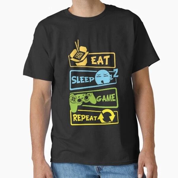 Gaming Eat Sleep Game Repeat Classic Tshirt Made In Usaaus Tshirt S2xl S