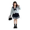 2025 Mädchen Frühling/Herbst Koreanische Matrosenuniform Rockset für Mittel- und Großkinder