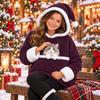 Kids Casual Christmas Color Hoodie with Large Pet Pocket for Boys and Girls Holiday Wear