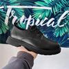 2025 Men's Black Round Toe Leather Shoes - British Style, Korean Trend, Formal & Casual