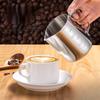 Cafetera artesanal de acero inoxidable con escala interior y exterior, jarra para café con leche tipo olécranon.