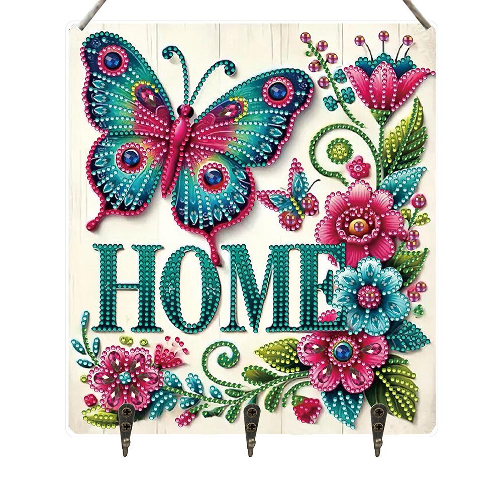 2D Flat DIY Diamond Painting Hanging Hook Home Decor Craft Kit Diamond Art Painting Hook Kit No Hole Punching Wall Decoration