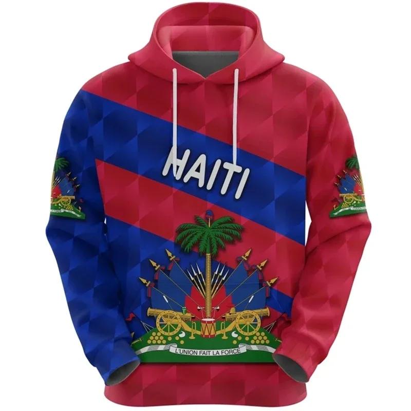 2025 Tessffel Country Emblem Flag Caribbean Sea Haiti Island Retro Pullover Men/Women Tracksuit Hoody 3Dprint Streetwear Hoodies