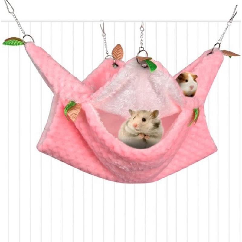 Small Animal Tunnel Hammock House Bunkbed Playtube Tunnel Toy Hamster Plush Tunnel Hideout Bedding Habitat for Chipmunk