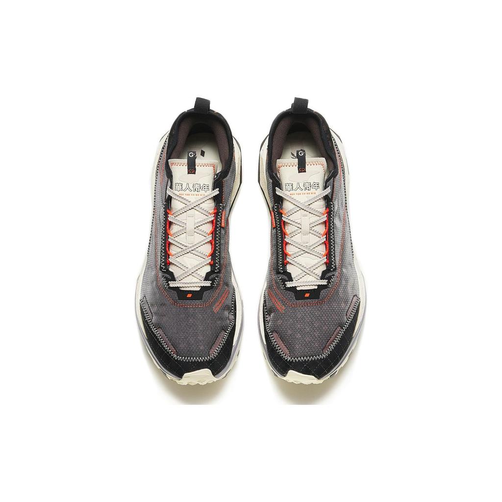 Anta Falcon 1 Black Dragon Shock Absorbing Height Increasing Wear Resistant Breathable Low Top Running Shoes Men sneaker Beige 112426607AS-3