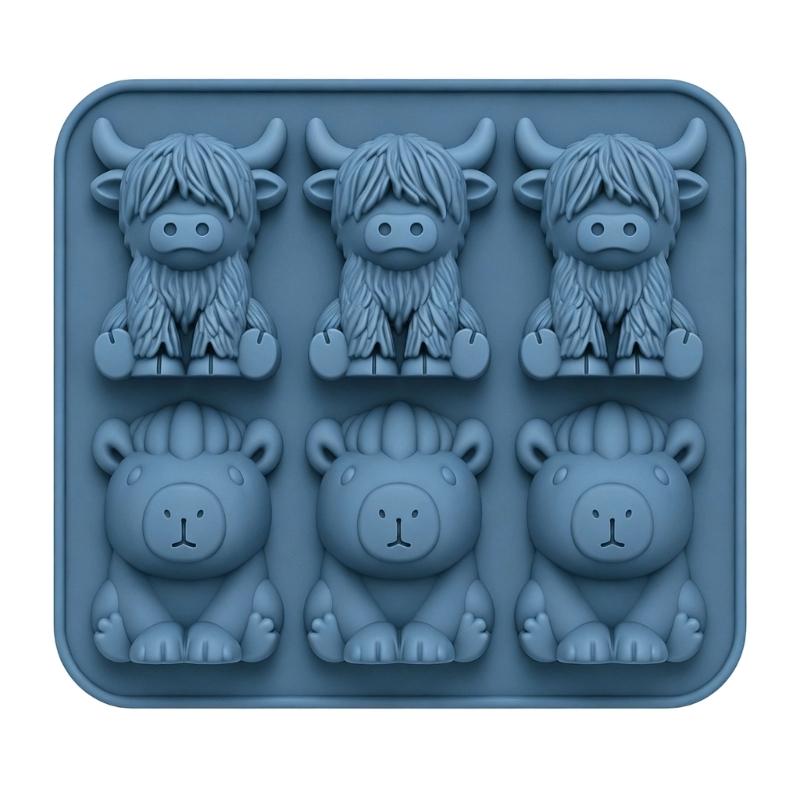 Animal Ice Tray for Juice, Water and Coffee Cups, 6 Cavity Tray with Flexible Body for Beverage Service and Storage