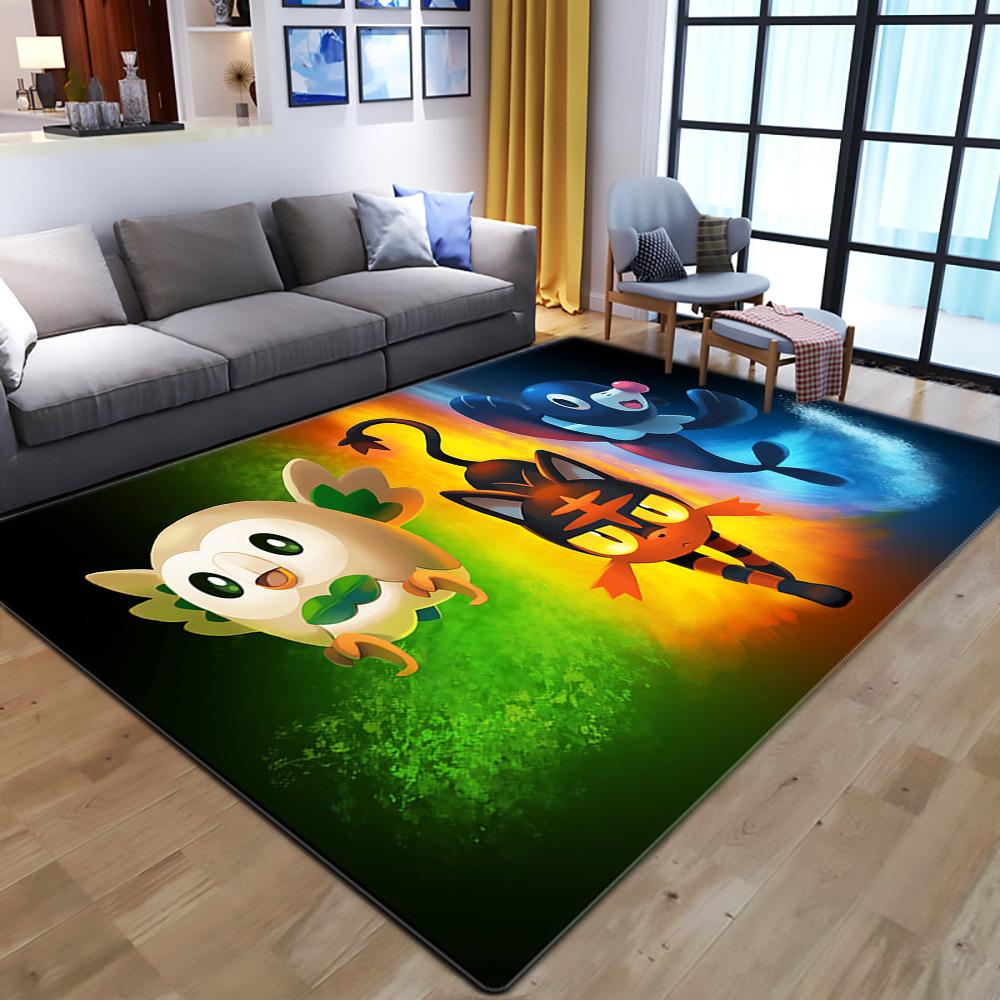 Pikachu Pokémon Cartoon Kids Crystal Velvet Print Floor Mat Absorbent Slip Mat