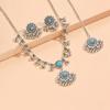 Ethnic Fusion Necklace And Earring Set With Tassel Accents For Wedding Fashion Jewelry
