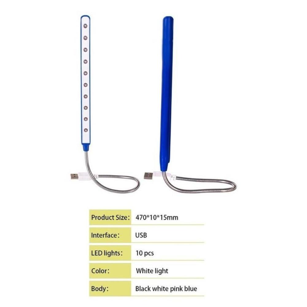 2 Stück Flexible 10/28 LEDs USB Nachtlicht Helles Buchlicht Super USB Lese-Schreibtischlampe für Powerbank Camping PC Laptops Buch Nachtbeleuchtung